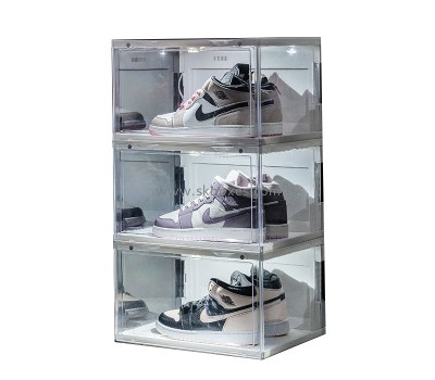 Plexiglass manufacturer custom acrylic shoe display case perspex shoe storage box BSB-017