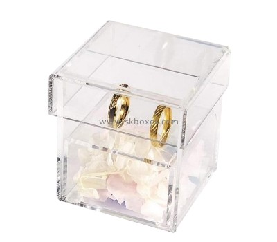 Acrylic manufacturer customize lucite wedding ring box BDC-2348
