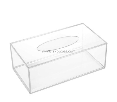 Acrylic box supplier custom lucite facial tissue dispenser box cover holder BTB-218