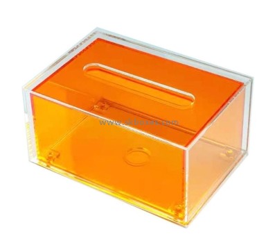 Plexiglass supplier custom acrylic tissue paper holder box orange tissue paper box BTB-180