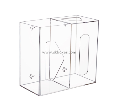 Acrylic box manufacturer custom plexiglass wall grocery bag holder & trash bag dispenser BTB-224