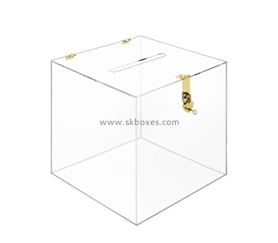 Lucite boxes manufacturer custom acrylic comment box with lock BBS-772