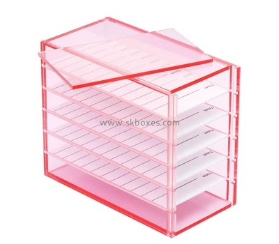 Perspex boxes supplier custom plexiglass fake lashes storage box BMB-208