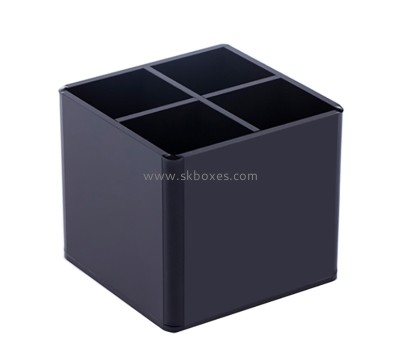 Acrylic box manufacturer custom plexiglass pencil organizer cup 4 compartments BSC-109