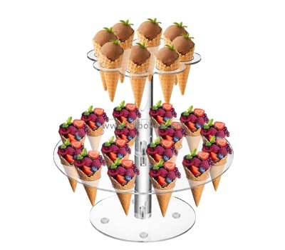 Perspex products supplier custom acrylic ice cream cone holder stand BFD-042