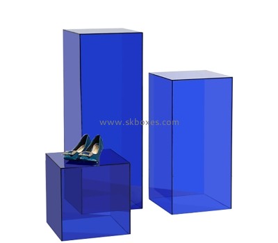 Plexiglass boxes supplier custom acrylic pedestal for retail shoes display BSB-033