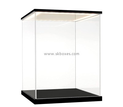 Perspex boxes supplier custom acrylic display case for collectibles with LED light BLD-052