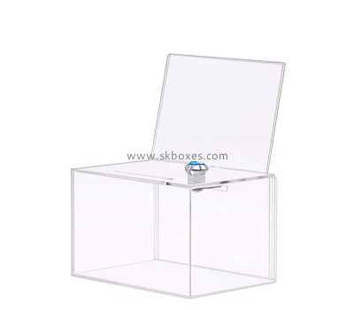 Lucite products supplier custom acrylic comment box with lock key BBS-777