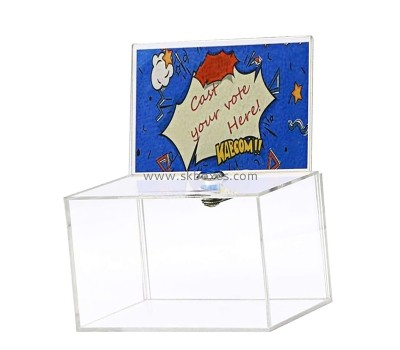 Lucite products manufacturer custom acrylic voting box with lock key BBS-776