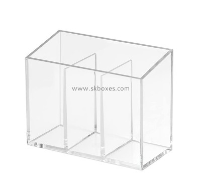 Plexiglass item supplier custom acrylic cosmetic brushes holder 3 compartment BMB-220
