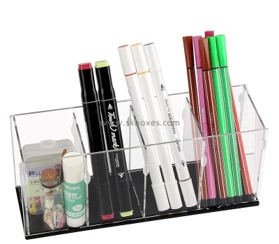 Lucite products manufacturer custom acrylic pen holder 4 compartments BSC-116