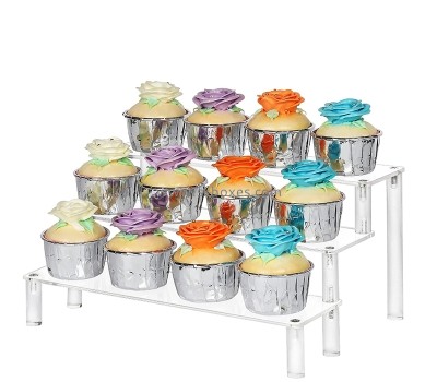 Perspex products manufacturer custom acrylic 3 tiers cupcake dessert organizer stand BFD-051