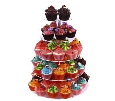 Plexiglass products manufacturer custom acrylic 5 tier dessert pastry serving platter BFD-055