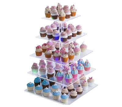 Plexiglass products supplier custom acrylic 5 tier cupcake stand holder BFD-056