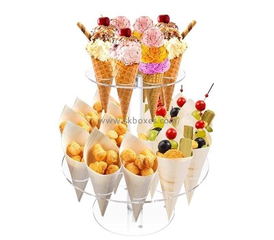 Perspex item manufacturer custom plexiglass ice cream cone holder stand BFD-061