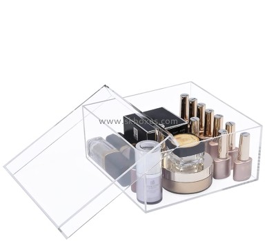 Custom clear acrylic dustproof cosmetic items storage box with lid BMB-238