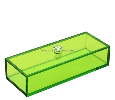 Custom translucent green acrylic storage box with lid BSC-132