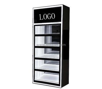 Custom acrylic 5 tiers retail LED display cabinet BLD-080