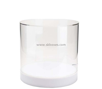 Custom round acrylic retail LED display case BLD-082