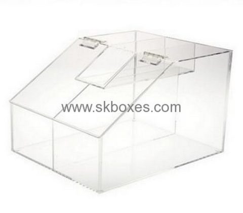 Acrylic box factory customized lucite display case acrylic box with hinged lid BDC-260