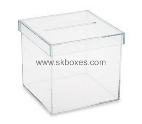 Customized clear acrylic charity collection boxes BBS-298