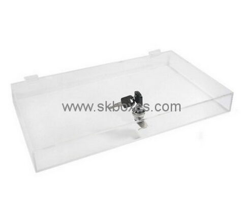 Custom clear acrylic flat locable box BDC-1937