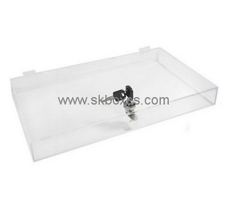 Custom clear acrylic flat locable box BDC-1937