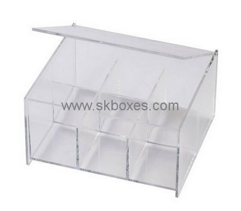 Custom 6 grids clear acrylic display box with lid BDC-1992