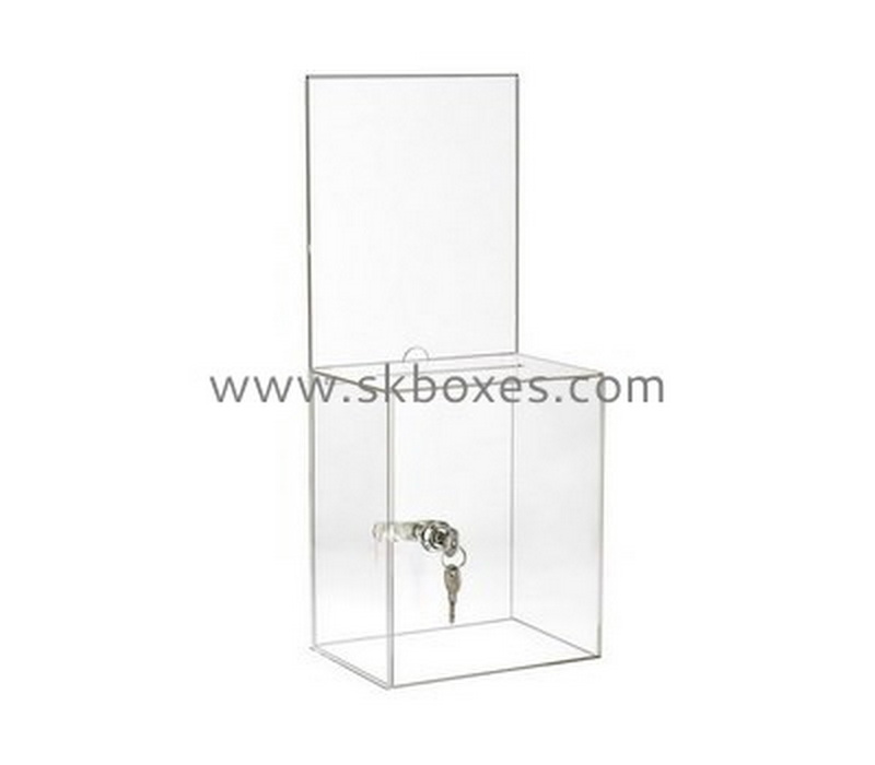 Custom clear acrylic suggestion box BDC-2113