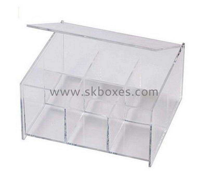 Custom 6 grids clear acrylic box with lid BDC-2118