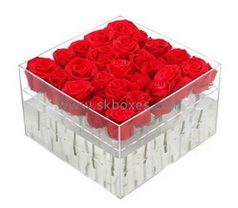 Custom clear plexiglass 25 flowers box BDC-2164