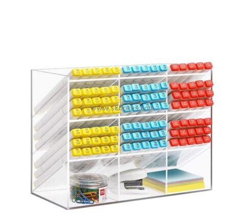 Custom clear acrylic desk organizer with 12 compartments BDC-2394