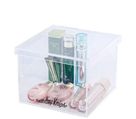 Wholesale custom acrylic skincare storage box with lid