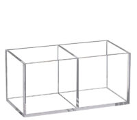 Wholesale custom acrylic 2- section makeup holder box