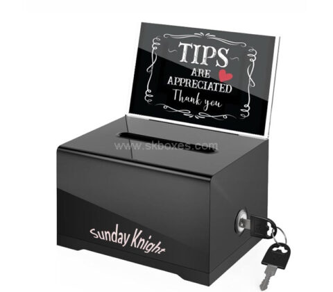 Custom acrylic donation box with lock