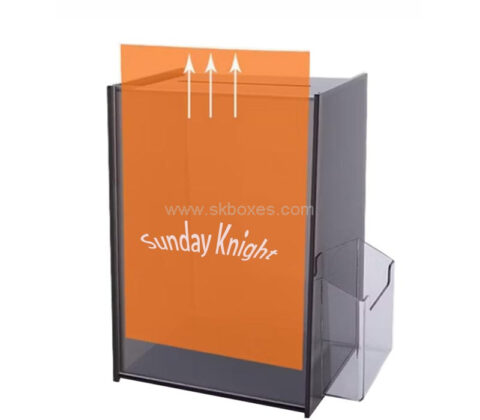 Custom acrylic donation box with AD holder