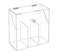 Custom acrylic 3 dividers makeup brushes holder box