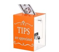 Custom acrylic bars tips collection box