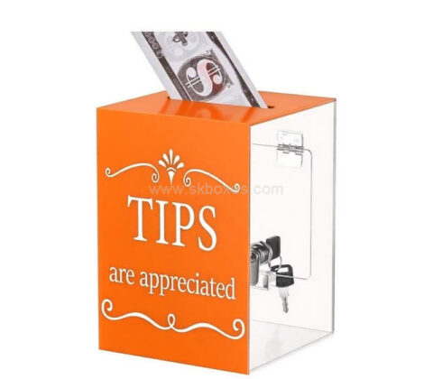 Custom acrylic bars tips collection box