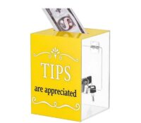 Custom acrylic lounges tips collection box