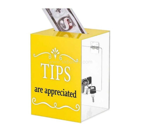 Custom acrylic lounges tips collection box