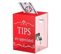 Custom acrylic fundraisers tips collection box