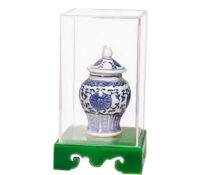 Custom acrylic model display box with green base