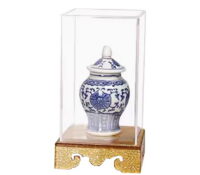 Custom acrylic valuable items display box with gold base