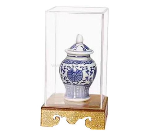 Custom acrylic valuable items display box with gold base