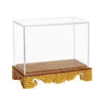 Custom acrylic promotional displays showcase with gold base