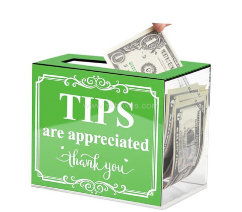 Custom acrylic event contributions tip box