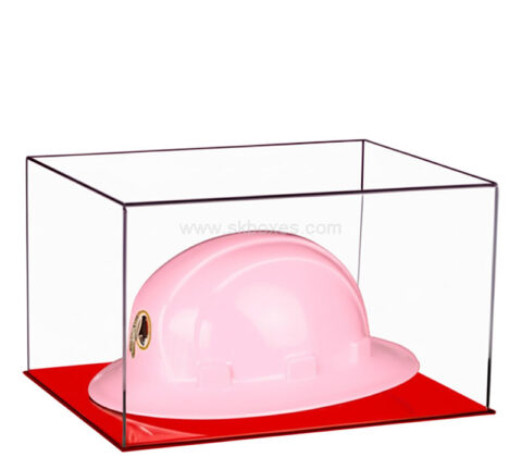 Custom acrylic cap display case with base