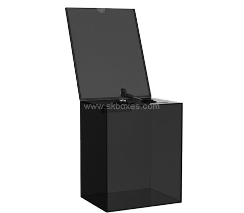 Custom acrylic ballot jar with lock sign holder