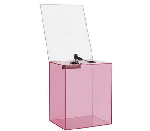 Custom acrylic elections jar with lock sign holder